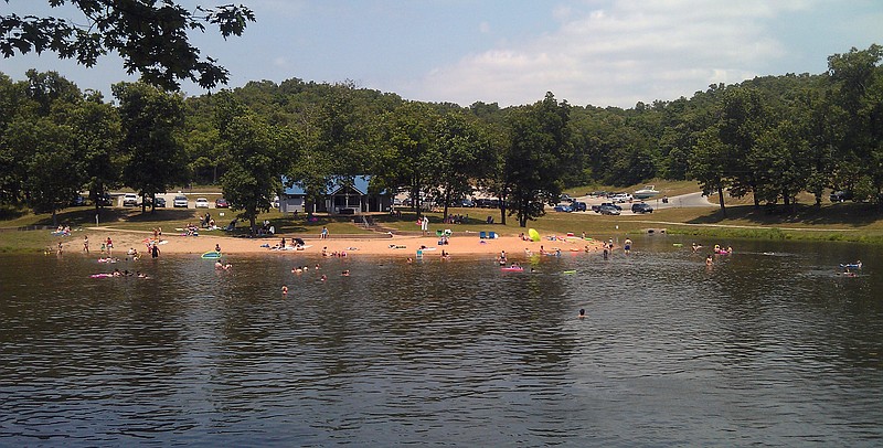 As the busiest area of Lake of the Ozarks State Park, the Grand Glaize Beach (also known as Public Beach No. 2) is often packed with residents and visitors with its sandy beaches, picnic areas and easy access in Osage Beach.