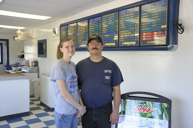 The Russellville Drive-In was opened by Kevin Grace and his girlfriend Whitney Burrus Monday after four years vacant. Democrat staff/Michelle Brooks