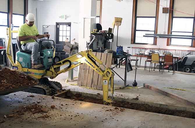 Sanitary lines are being installed in School of the Osage's Heritage Building. Once preparatory work on the existing structure is finished, the next stage of the project will be constructing the new addition to the building.