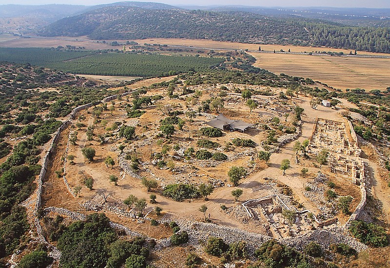 This undated aerial photo released by the Israel Antiquities Authority shows the archeological site in Khirbet Qeiyafa, west of Jerusalem. A team of Israeli archaeologists say they have discovered a palace used by King David at the site, a historic discovery that was quickly disputed by other members of the country's archaeological community. 