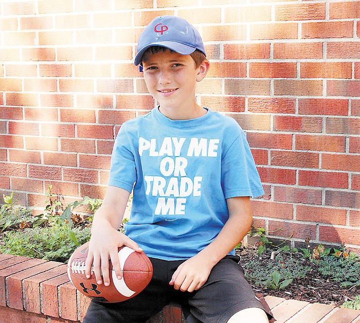 Collin Green, 12, son of Jeff and Sara Green, California, mowed approximately eight lawns per week this summer to raise money to pay for a football camp he wanted to attend, the Elite Football Academy Summer Camp.