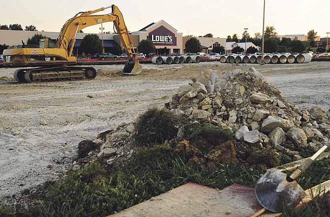 
A significant portion of the Lowe's parking lot in Jefferson City shows signs of new construction as ground was broken last week on what will eventually become the city's first Chick-fil-a on Missouri Boulevard.