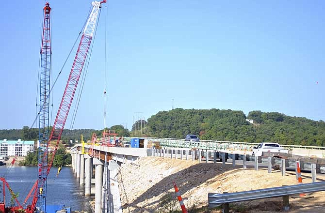 On Friday, workers put the final touches on the new Hurricane Deck bridge at the Lake of the Ozarks.