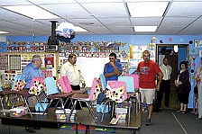 The California R-I School Board checks out the new Pre-Kindergarten classroom in the elementary building before the regular meeting at the high school.