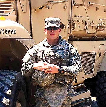 Adam Chesser, Missouri Army National Guard, deploys with military bridge building company. 
