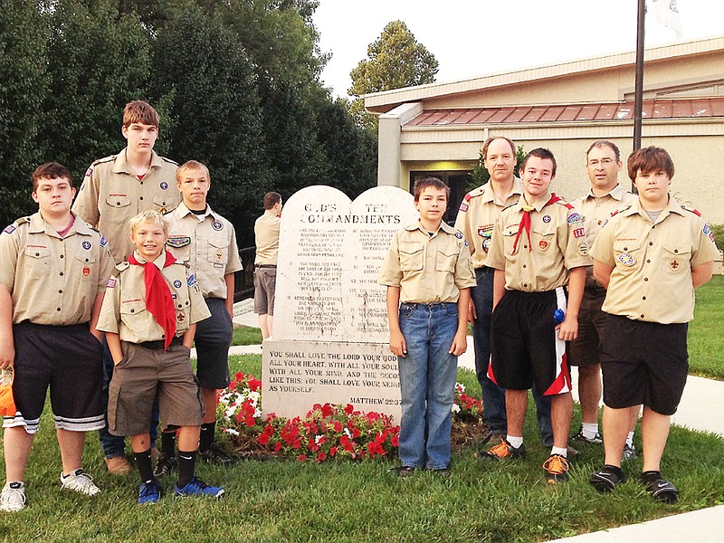 Photo submitted
Members of Troop 120 at St. Patrick's Church in Laurie attending the annual religious retreat for the Great Rivers Council of the Boy Scouts.