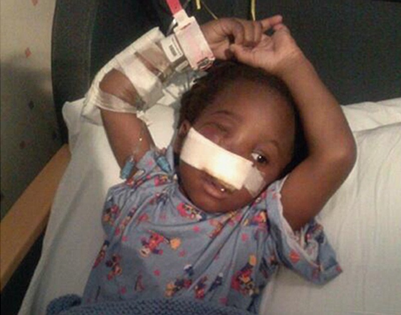Deonta Howard, 3, recovers from a gunshot wound Monday at Mt. Sinai Hospital in Chicago. Howard was among 13 people shot Thursday at Cornell Square Park on Chicago's southwest side. Two men were charged Monday, Sept. 23 with attempted murder and aggravated battery with a firearm in the shooting.