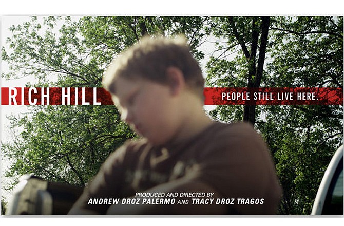 Above is a graphic promoting the film "Rich Hill," a documentary about three young boys living in a small, struggling southwest Missouri town.