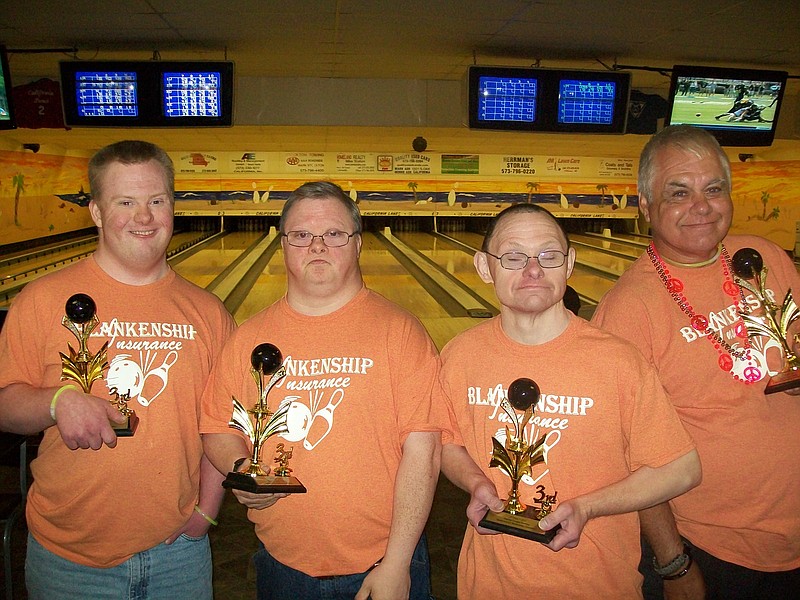 Third place winners at the SB40 Board summer bowling league are, from left, Drew Zeugin, Charles DeMint, Michael Mullinex and Mike Wilson. Jon Stahlman is not pictured.