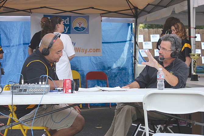 Jeremy Washington interviews SERVE, Inc. Director Steve Mallinckrodt at the Callaway County United Way kickoff last week. The kickoff was another record-setting event, raising almost $170,000 of the organization's $265,000 campaign goal. That money will be dispersed to a number of partner agencies, including SERVE, to help the people of Callaway County.