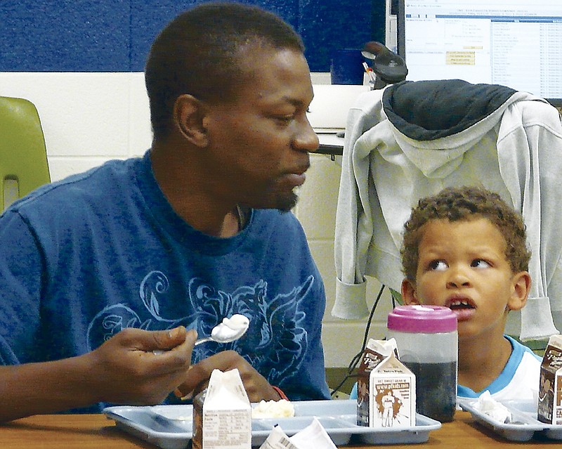 Democrat Photo/Paula Earls
The California Elementary hosted Donuts for Dads, Friday, Oct. 11, in the school cafeteria.