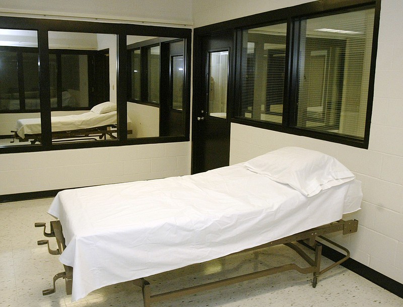 This file photo shows the death chamber at the Missouri Correctional Center in Bonne Terre. Missouri's decision to not use the anesthetic propofol for capital punishment leaves the state with dwindling options as it seeks to execute two convicted murderers. 