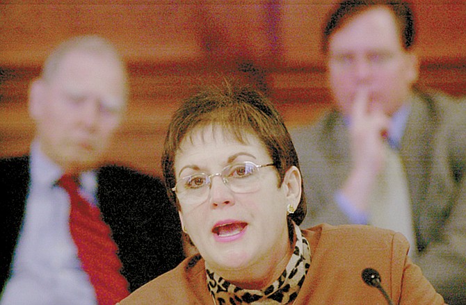 Gracia Backer testifies in 2002 as director of the Missouri Division of Employment Security.