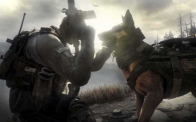 This photo released by Activision shows Riley, the canine star of the video game, "Call of Duty: Ghosts." The new video game isn't due until November 2013, but Riley has already become the breakout star of the military shoot-'em-up. 