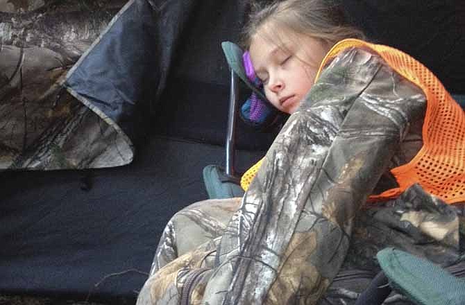 Bailee Butler is dejected after missing her opportunity at a buck during Missouri's Youth Deer Season.Â 