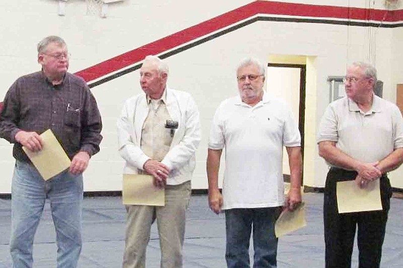 Certificates of appreciation, provided by State Representative Caleb Jones, were presented to veterans at the annual Veterans Day Assembly at Prairie Home School. From left to right, Bud Class, Dorsey Alpers, Ed Free and Charles Czerwonka. Submitted photo