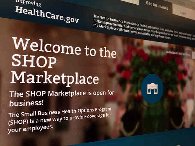 This photo of part of the HealthCare.gov website page featuring information about the SHOP Marketplace is photographed in Washington, Wednesday, Nov. 27, 2013 
