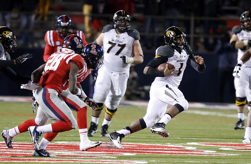 Missouri quarterback James Franklin runs for a first down in the second half against Mississippi last Saturday in Oxford, Miss.