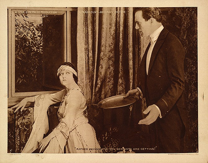 This undated handout image provided by the Library of Congress shows a scene from Cecil B. DeMilles silent film "Male and Female." The Library of Congress has conducted the first comprehensive survey of American feature-length silent films and found 70 percent of them have been lost. Of the nearly 11,000 silent feature films made in America between 1912 and 1930, the survey found only 14 percent still exist in their original format.