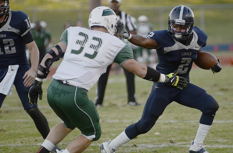 Lincoln running back Morris Henderson runs against Northeastern State this past season.