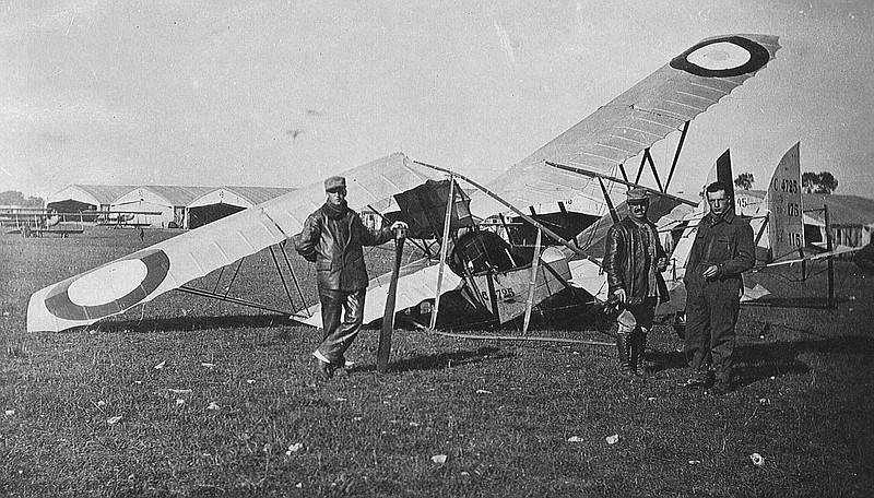 While serving overseas during the First World War, Alfred Raithel took this photograph of a damaged British biplane. It is one in a collection of his WWI photos donated to the Museum of Missouri Military History. 