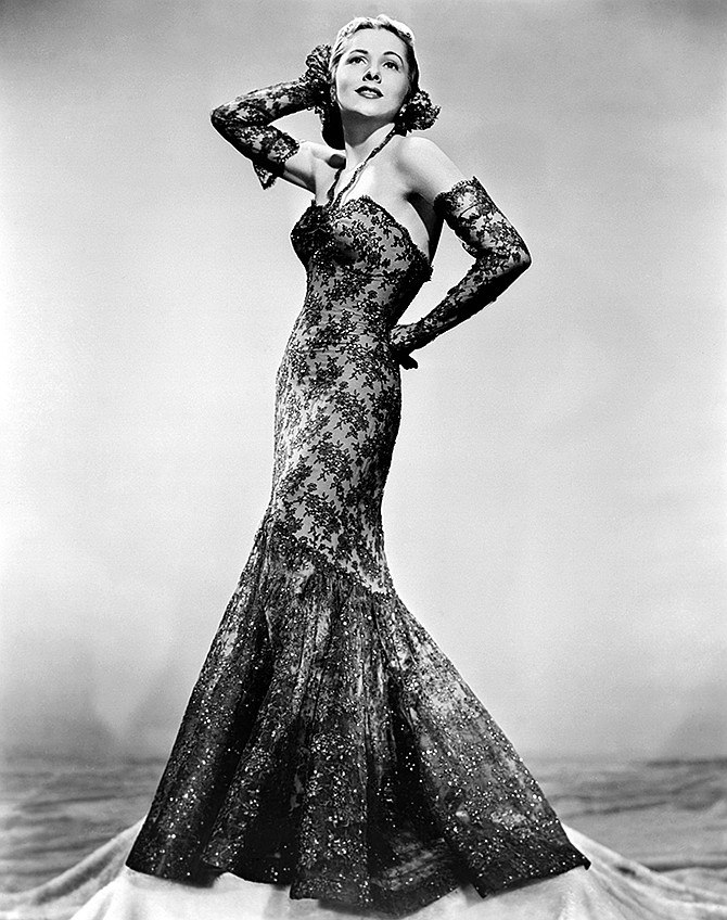 Oscar-winning actress Joan Fontaine has died at the age of 96. Longtime friend Noel Beutel says she died in her sleep in her Carmel home Sunday. Fotaine is shown in a gown in April 1945.