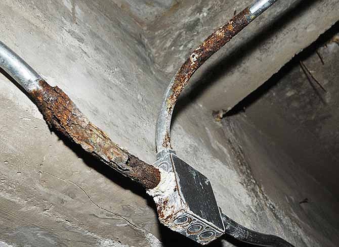 Electrical connections have been corroded by seepage at the Missouri Capitol and are high on the repair list. (File photo)