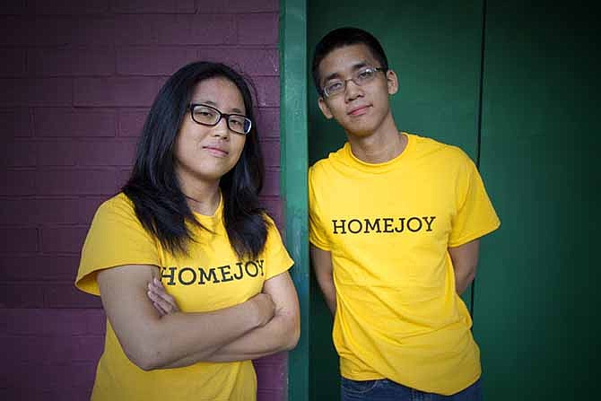 In this undated photo provided by Homejoy, Adora Cheung and Aaron Cheung, siblings and founders of cleaning service Homejoy pose for a photo. Max Levchin, the co-founder of PayPal and a former boss of Adora Cheung's, was the first investor in Homejoy.