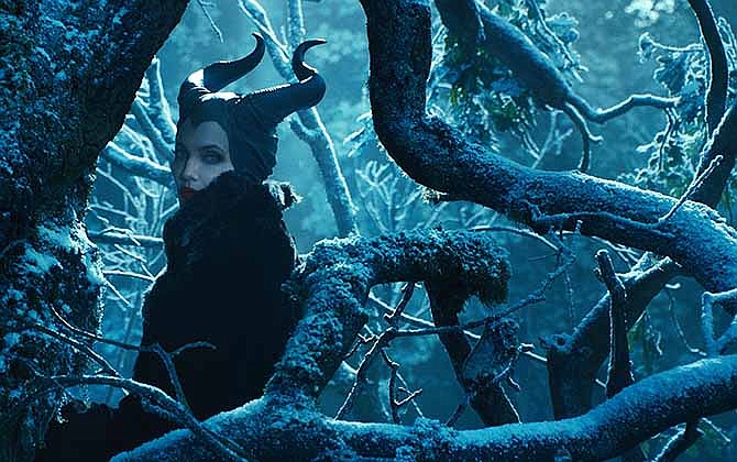 This image released by Disney shows Angelina Jolie in a scene from "Maleficent."