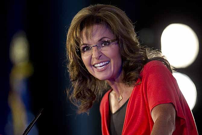 In this June 15, 2013 file photo, Sarah Palin speaks during the Faith and Freedom Coalition Road to Majority 2013 conference in Washington.