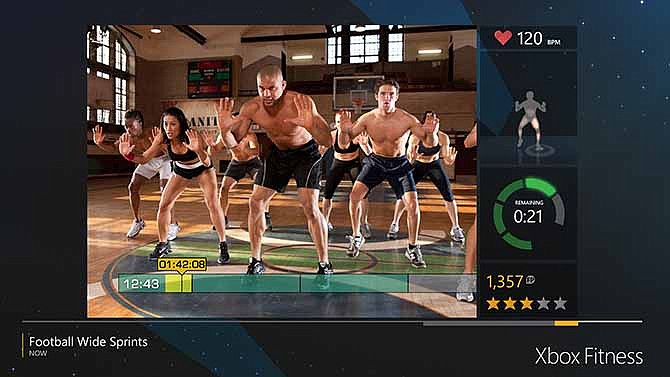 This photo provided by Microsoft shows a scene from the video game, "Xbox Fitness". Despite the advancements in motion tracking with the Xbox One's new Kinect sensor, "Xbox Fitness" -- more of an app than a game, really -- feels like a lunge backward from last year's "Nike+ Kinect Training," which worked as part of the Nike+ system and utilized the Xbox 360's version of Kinect. 