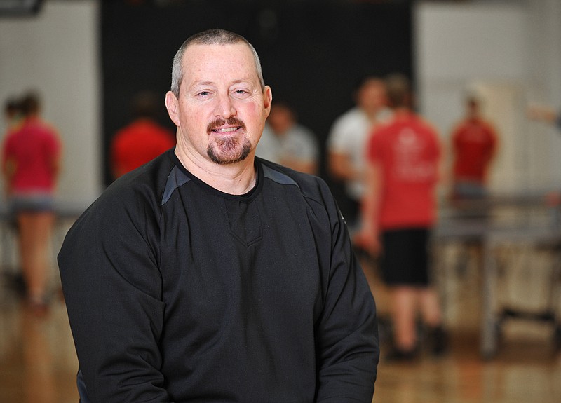 Bob Coons is seen during P.E. class at Jefferson City High School.

