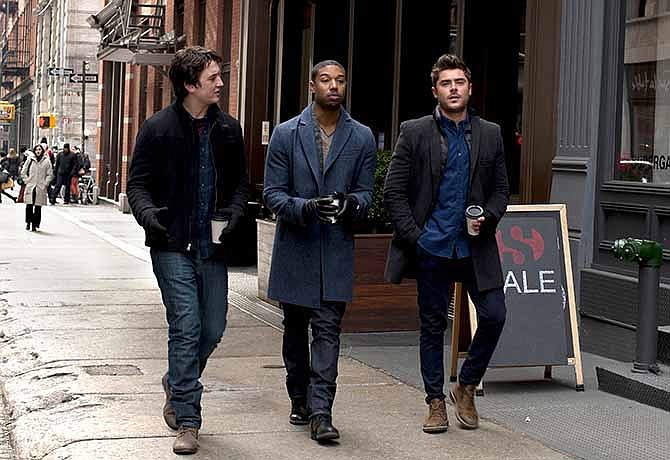 This publicity image shows Miles Teller, from left, Michael B. Jordan and Zac Efron in a scene from "That Awkward Moment." 