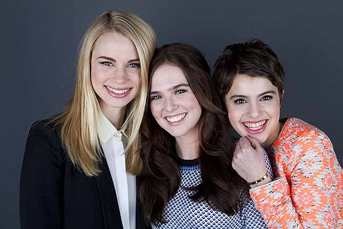 This Jan. 28, 2014 photo shows co-stars of the film "Vampire Academy," from left, Lucy Fry, Zoey Deutch and Sami Gayle posing for a portrait in New York.