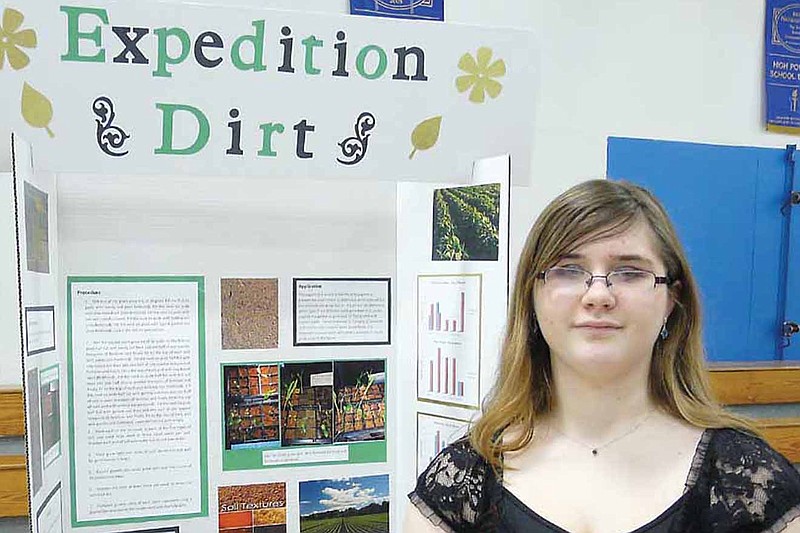 Democrat photo/Paula Earls
Brittney Sauer, eighth grade, received first place in the 2014 High Point Science Fair.