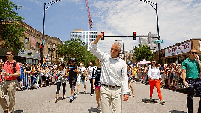 Chicago Mayor Rahm Emanuel is shown in a scene from the CNN documentary, "Chicagoland." The 8-episode series will debut tonight at 9 p.m. on CNN.