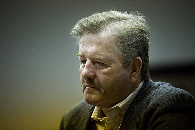 In this March 2014 photo, Kurt Steidley listens to arguments in court over the January 2014 verdict on his arson charges for the New Year's fire at Everhart's Sporting Goods in 2011.