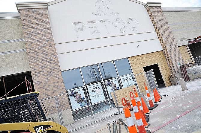 Work continues at the former PetCo location in the Wildwood Crossings retail area in Jefferson City. It's being transformed into the new ULTA beauty products store, set to open this summer.