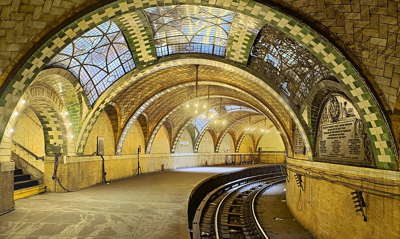 Tile vaulting by the Gustavino company in New York's old City Hall Subway Station is now visible only to trains passing through. Rafael Guastavino and his son Rafael Jr., are the subjects of the new exhibition "Palaces for the People: Guastavino and the Art of Structural Tile," a new exhibition at the City Museum.  