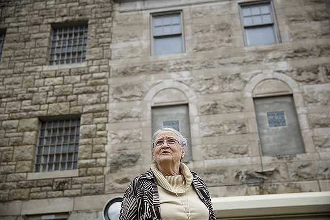 Delores Shirley stands outside the Cole County Sheriff's House, her childhood home, during a personal tour last week.