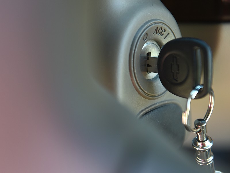 This April 1, 2014 photo shows the ignition switch of a 2005 Chevrolet Cobalt in Alexandria, Va.