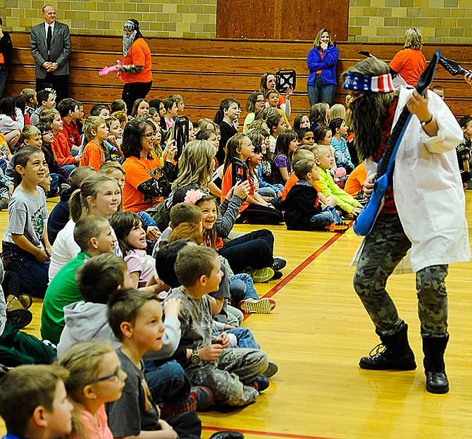 Providing a humorous skit to kick off the MAP testing season has been a tradition at Russellville Elementary School. This year's "Duck Dynasty" theme benefited from a grant from the new Russellville School Foundation.