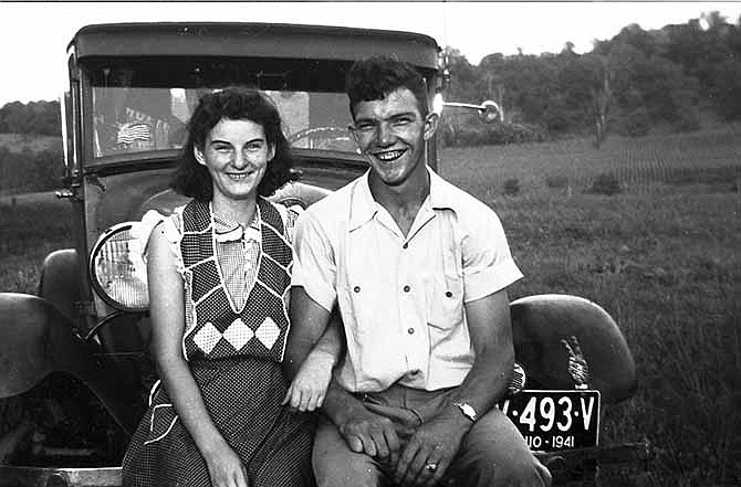 In this September 1941 photo provided by Dick Felumlee, Kenneth and Helen Felumlee pose for a photo nearly three years before their marriage in February 1944. The Felumlees, who celebrated their 70th wedding anniversary in February, died 15 hours apart from each other last week.