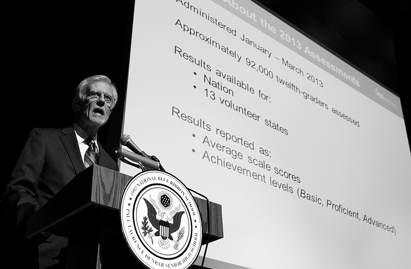 John Easton, director of the Institute of Education Sciences and Acting Commissioner of the National Center for Education Statistics, announces results of The Nation's Report Card: 2013 Mathematics and Reading, Grade 12. In an abysmal showing, only about one-quarter of U.S. high school seniors performed solidly in math in a major assessment known as the nation's report card.