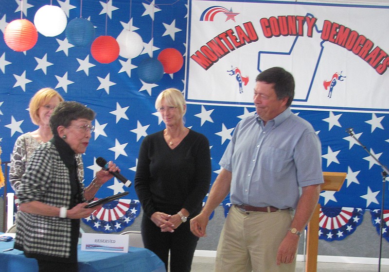 Edwina Kay was the recipient of the Moniteau County 2014 Democrat Hall of fame presented to her by her son John Kay.

