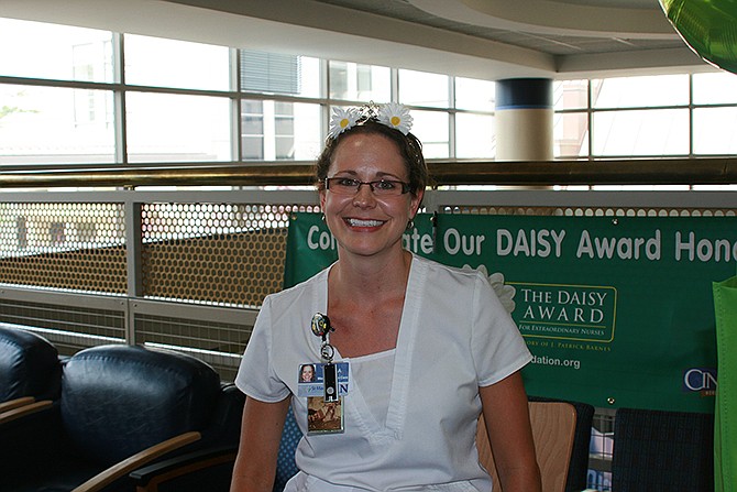 Tessa Ellis, a registered nurse at St. Mary's Health Center, was recently awarded the hospital's first DAISY Award for Extraordinary Nurses.