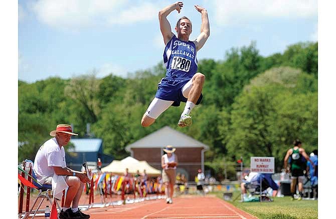 Garner Rudroff of South Callaway returns to defend his Class 2 boys long jump title at the state track and field championships this weekend in Jefferson City.