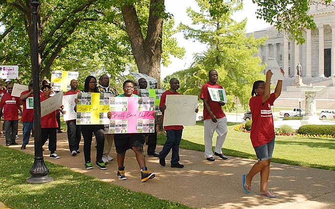 Local supporters came out to the Missouri Capitol on Saturday morning to protest for the Nigerian girls that have been kidnapped and to bring international attention to urge something to be done to bring the girls home. These types of protests were happening in several major cities throughout the country today.