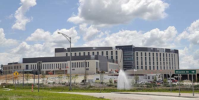 Most of the exterior work is complete at the new St. Mary's Health Center in Jefferson City, and soon the paving of roadways will be done, as will landscaping.