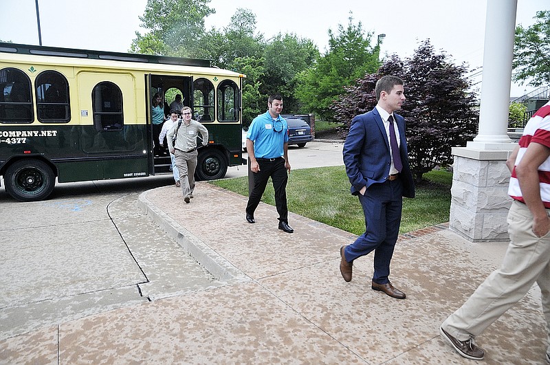 A number of Jefferson City area businesses sent their interns on Thursday's Jeff City START tour around the town. START is a program that matches employers with interns. The nearly 50 interns divided into groups and were driven around the city and shown a number of points of interest.